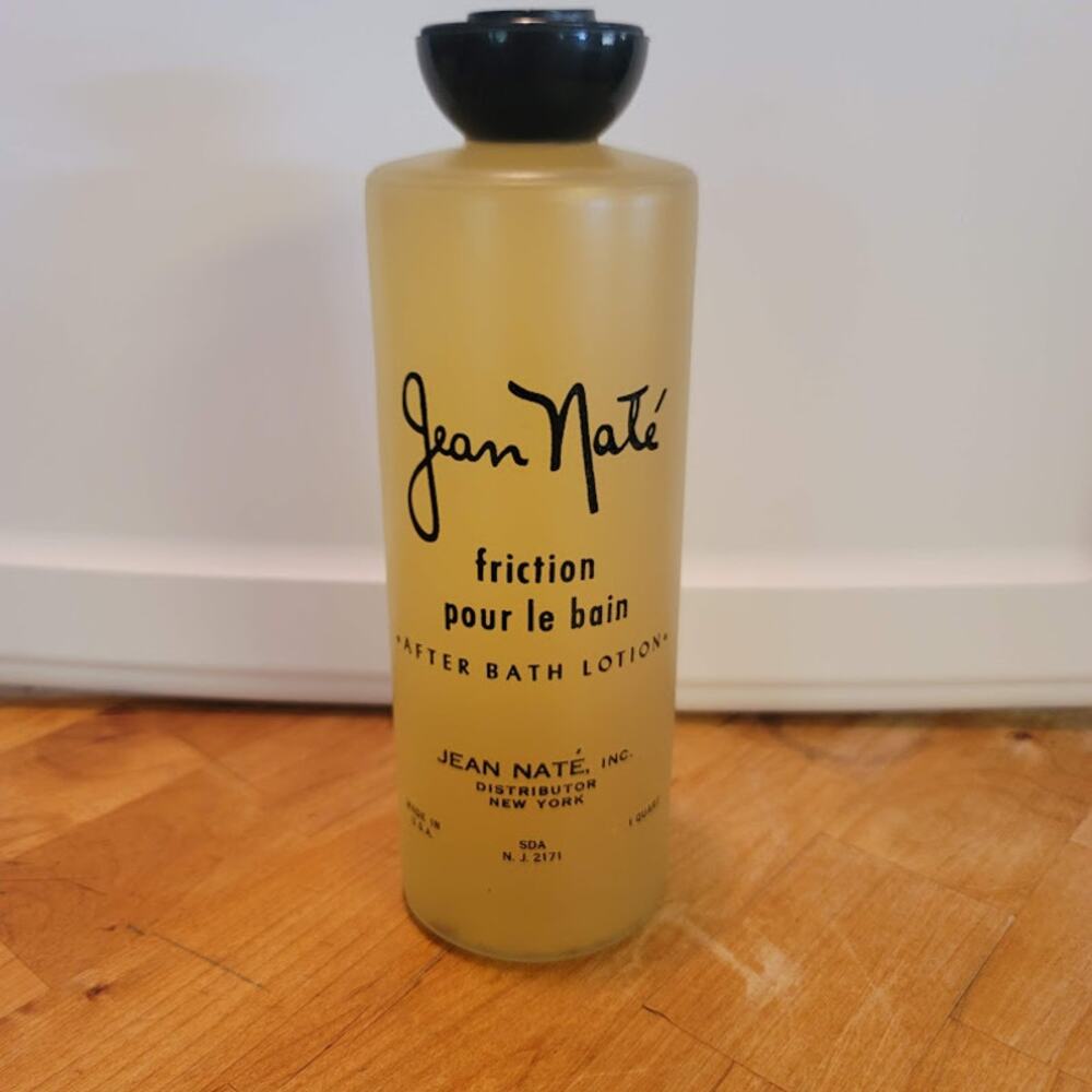 Jean Nate' 1 Quart glass bottle VINTAGE Friction pour le bain After Bath Lotion